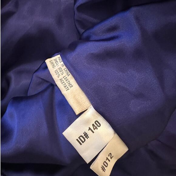 Vintage Audrey Jones Deep Royal Blue with Black Stitch Leather Suede Jacket - Picture 8 of 8